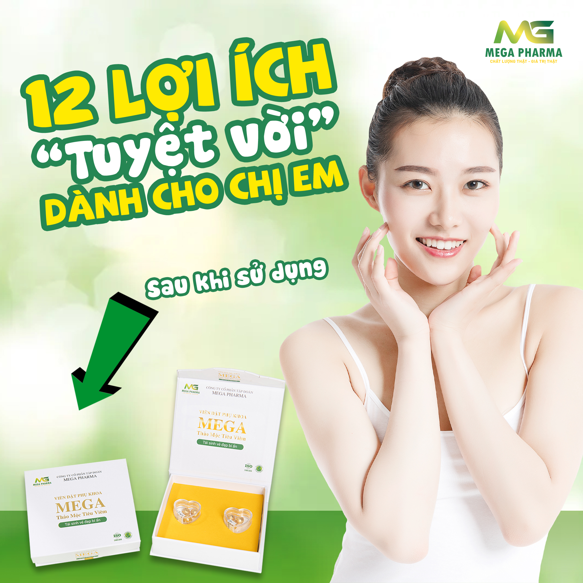 12 LỢI ÍCH KHI CHỊ EM SỬ DỤNG VIÊN ĐẶT MEGA THẢO MỘC TIÊU VIÊM